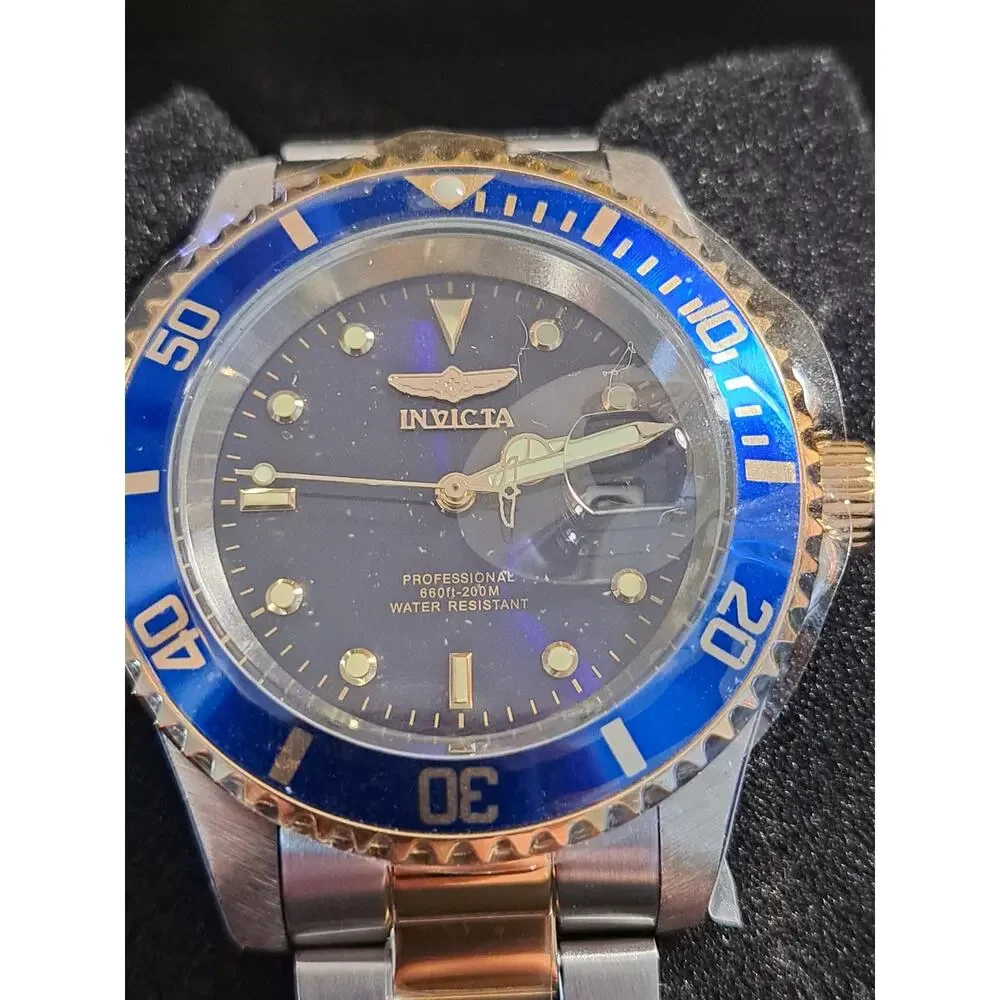 INVICTA Pro Diver Men's Watch 40mm 26972 Blue Dial 2 Tone Metal Band